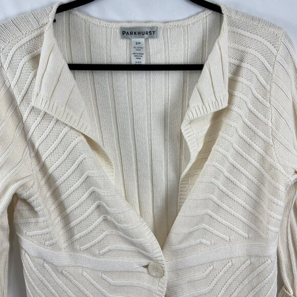 Parkhurst Cotton Cream Cardigan Womens Size S - Picture 4 of 10